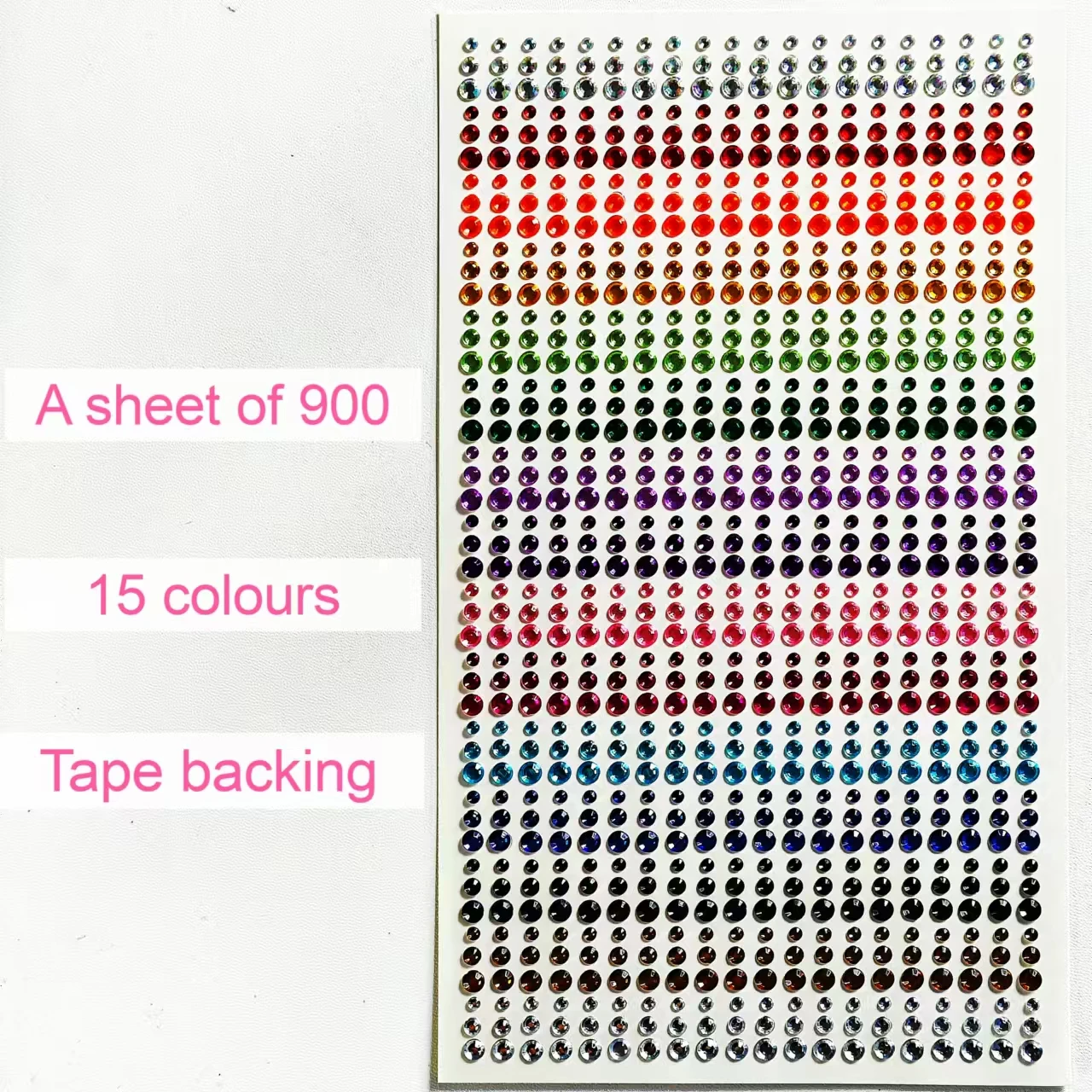 15 색 아이 스티커, 다이아몬드 스티커, 아크릴 원형 컬러 메이크업, 빛나는 성능, 대용량 데코, 900 개