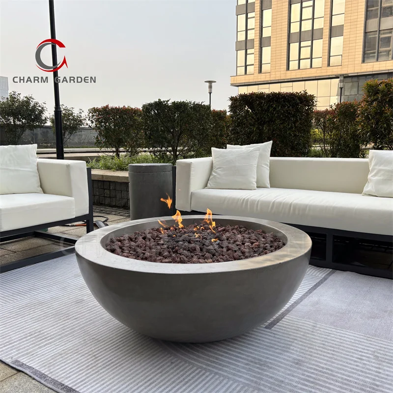 Garden Fireplace Outdoor GFC/GFRC Smokeless Round Gas Fire Pit Table and Firepit