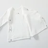 Newborn Baby Clothing Slanting Open Buckle T Shirt Tops Cotton Long Sleeves Solid Color Tees Baby Boys Girls Outfit 0-12 Months 3