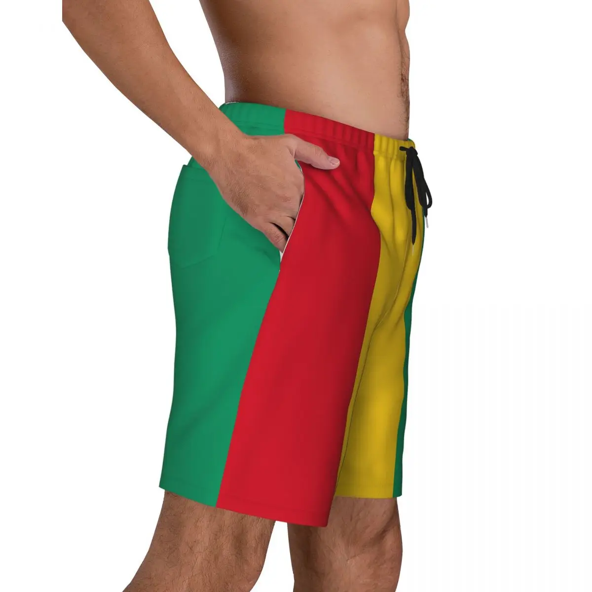 Jamaican Lion Flag Gym Shorts Summer Cool Printing Classic Beach Shorts Male Sports Surf Breathable Custom DIY Beach Trunks 2
