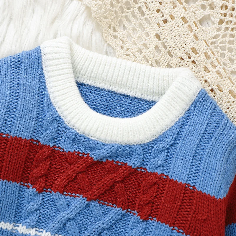 다채로운 혼합 색상  남아용 가을 겨울 긴팔 스웨터 6-36개월  아크릴 바디수트 점프수트