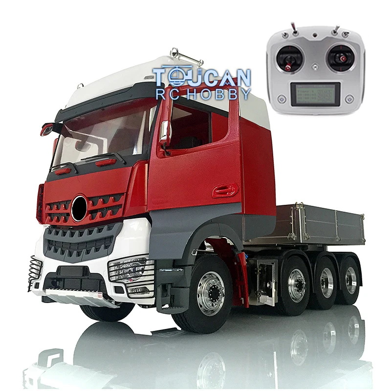 1/14 8*8 LESU RC 3Speed Metal Chassis Tractor Truck Model Painted Cabin W/ Equipment Rack Bucket Light Sound Radio Controller 2