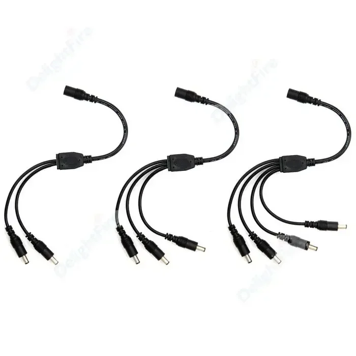 DC 전원 1 암-2 수 5.5mm x 2.1mm 배럴 플러그 Y 분배기 어댑터 감시 카메라 LED 스트립 라이트 용 분배기 코드