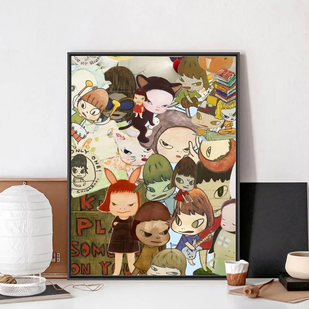 Y-Yoshitomo Nara Poster No Framed Poster Kraft Club Bar Paper Vintage Wall Art Painting Bedroom Study Stickers