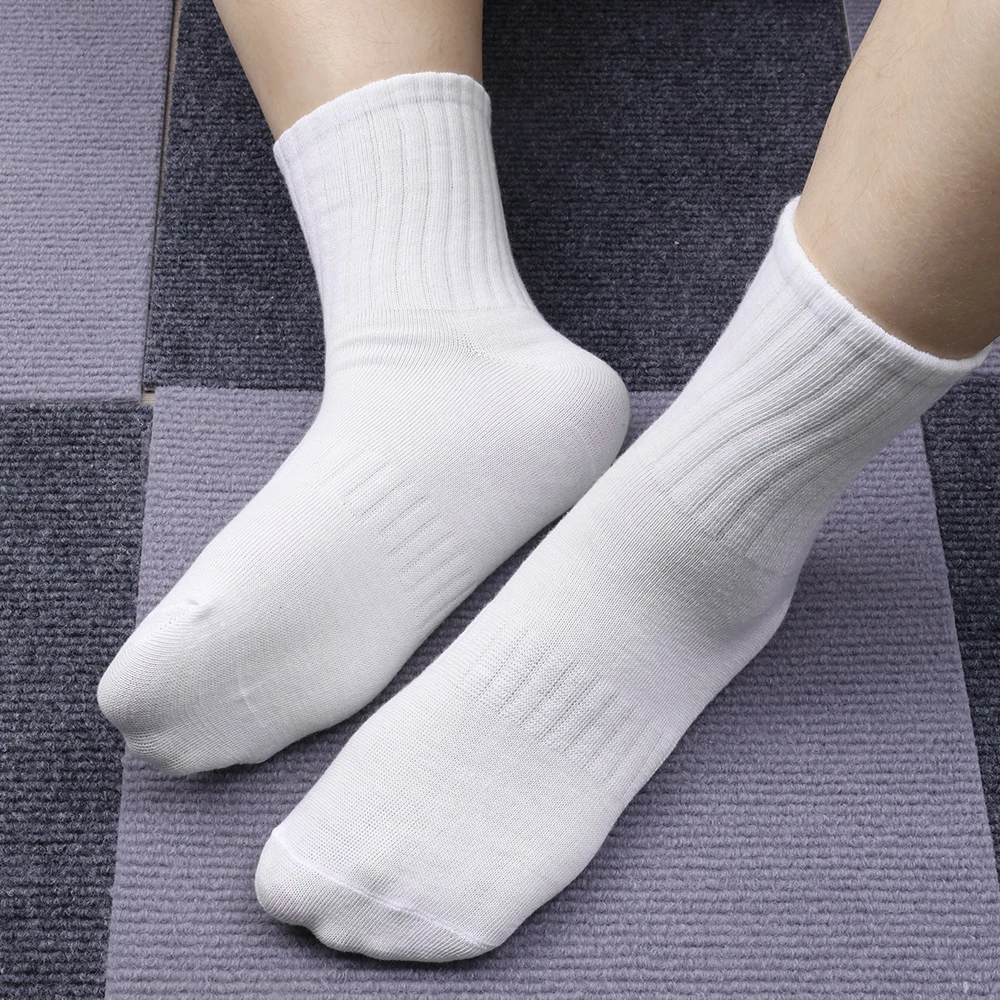 3Pairs/Lot Men Cotton Socks Black White Male Short Socks