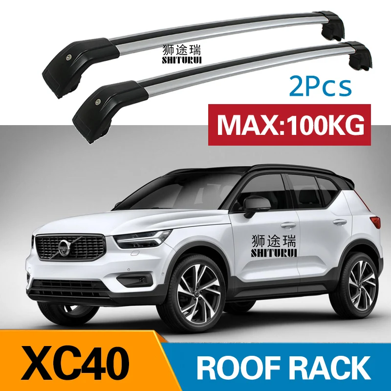 SHITURUI 2Pcs Roof Bars for Volvo XC40 2017 2023 (536) Aluminum Alloy Side Bars Cross Rails Roof
