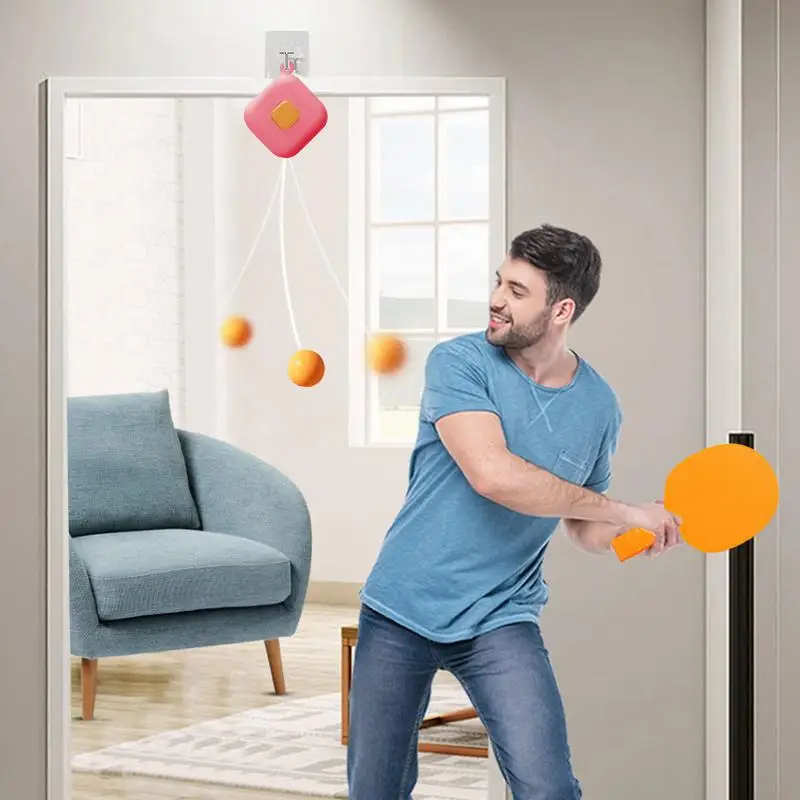 Table Tennis Training Tool Suspension Kids Door Pong Game Table Tennis Exerciser Square Trainer For Home School