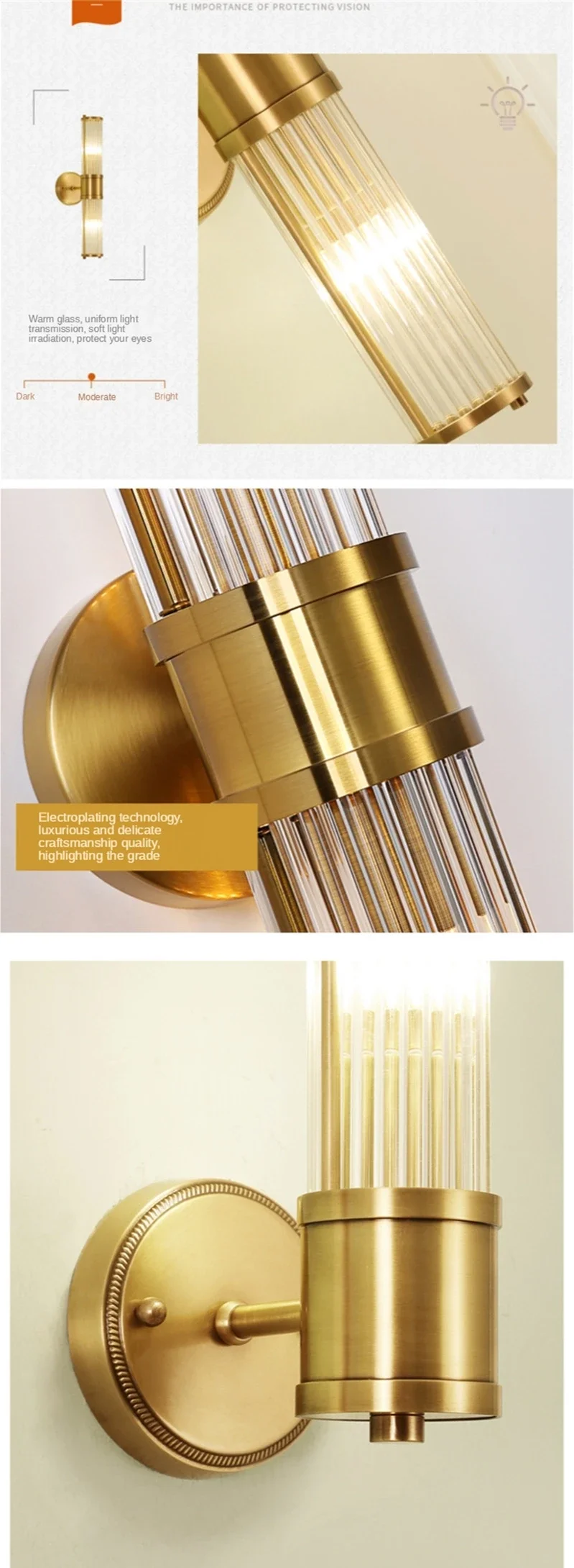Nordic Wand Licht Luxus Kristall Led Moderne Gold Wand Lampe Ecke Schlafzimmer Wand Leuchte Leuchte Wohnkultur Halterung Glanz Leuchten – Detail 6