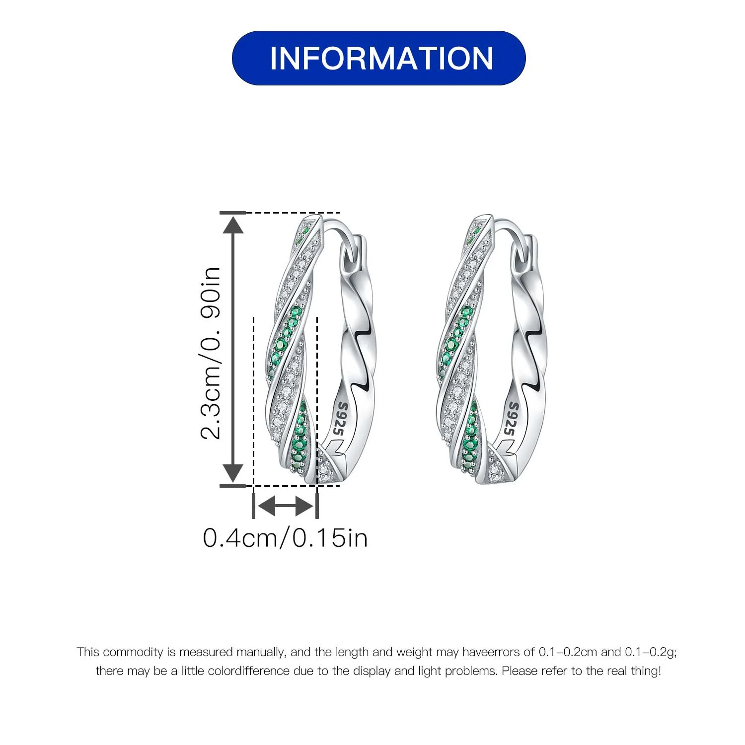 925 Sterling Silber Zirkon Einfache Modische Schlichte Gewebte Große Creolen für Damen Glücksbringer Geburtstag Party Edle Schmuckgeschenke – Detail 18