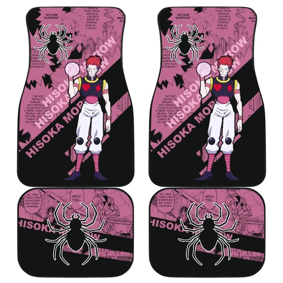 

Hisoka Morow Characters Hunter X Hunter Car Floor Mats Anime Gift For Fan Universal Fit Full Set Front Rear Car Floor Mats