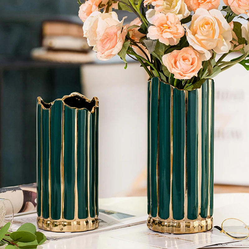 

Chinese Table Outdoor Vase Office Luxury Design Creative Minimalist Modern Vase Advanced Bedroom Deco Maison Table Decor