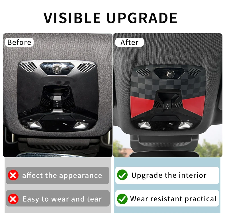 Reading Light Frame Trim Cover For Mini Cooper F65 F66 E/SE J01 EV Aceman J05 U25 Countryman ABS Car Interior Decor Accessories