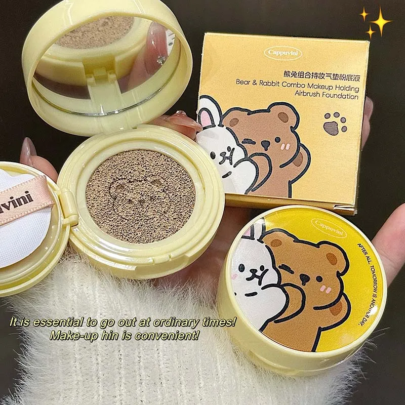 Cushion Foundation Moisturizing Concealer Air Cream Light Natural Waterproof Brighten High Coverage Base Makeup Cosmetics