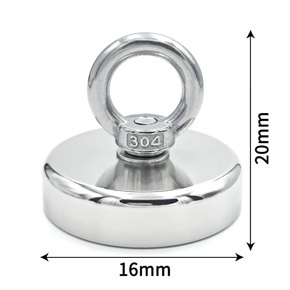 Süper Güçlü Neodimyum Balıkçılık Mıknatıs Kanca N52 Havşa Deliği ile Ağır Mıknatıs Eyebolt 16-90mm Kurtarma Arayıcı Mıknatıslar