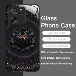Artistic Lotus Flower Pattern Tempered Glass Phone Case - Moto G24 Power 4G (PT - P1017T1)