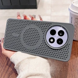 Heat Dissipation Breathable Mesh Shockproof Matte Hard Back Cover for Oneplus Ace5 Pro (Gray)