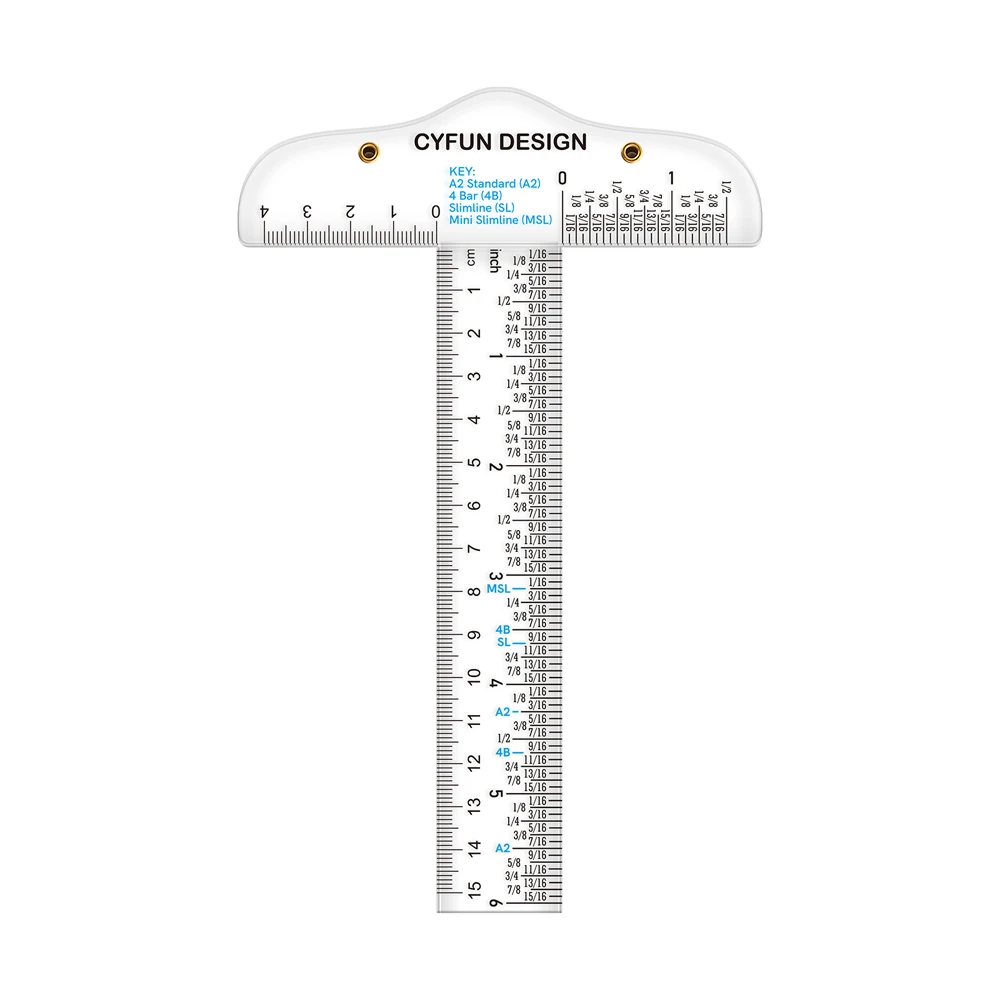 6 Acrylic T square Ruler Cm inch Double Side Scale Measuring Tool For 