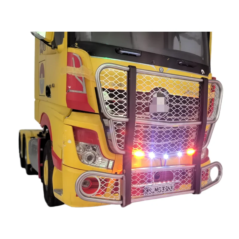 LED Front Bumper Light for Tamiya 1/14 RC Truck Benz Actros 56348 3363 Collision Barrier Cattle Fence Lamp Tractor DIY Parts 3