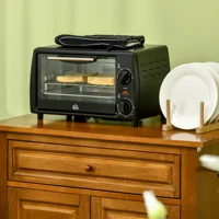 HOMCOM Mini four électrique 10L avec 1 grille et 1 plateau, température réglable de 100°C à 230°C, Minuteur 60 min, 36,5x26x22cm 2