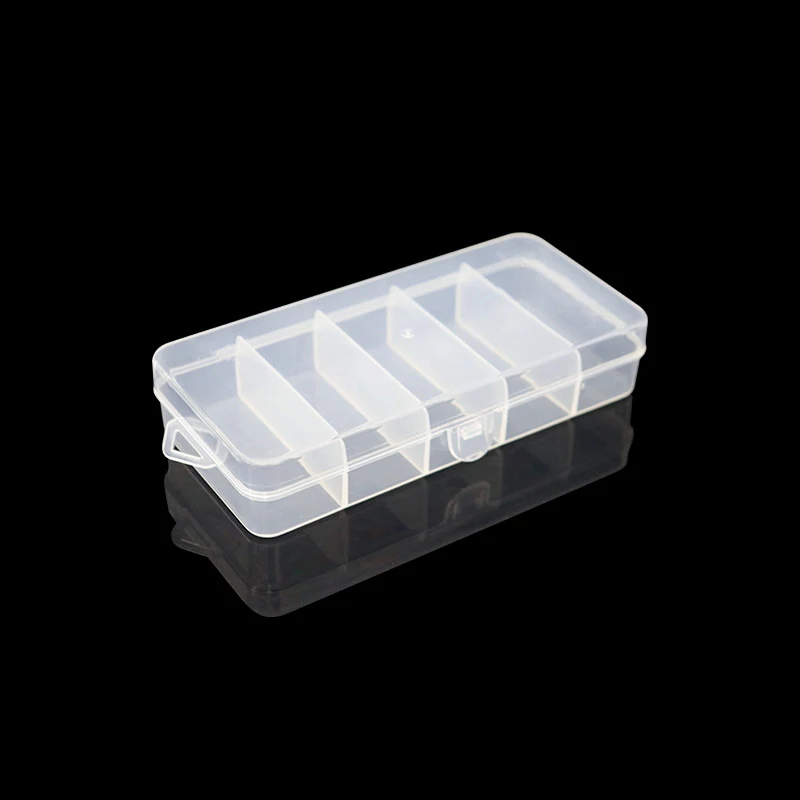 1PCS Transparente Lagerung Box Perlen Schmuck Container Single-schicht Fünf-zellen Rechteckige Kunststoff Box Schmuck Lagerung – Detail 1