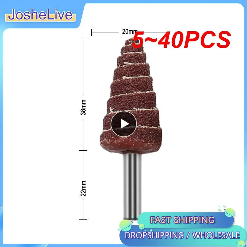 540PCSShank80GritTaperedConeSandpaperGrindingSandingHeadFlap