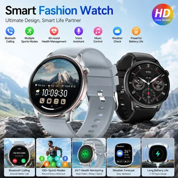 Nuovo Smartwatch di Moda 2026, 1.43'' Ultra Sottile, Gestione della Salute, Notifiche, Impermeabile, Chiamate BT, Orologio Intelligente per Uomo