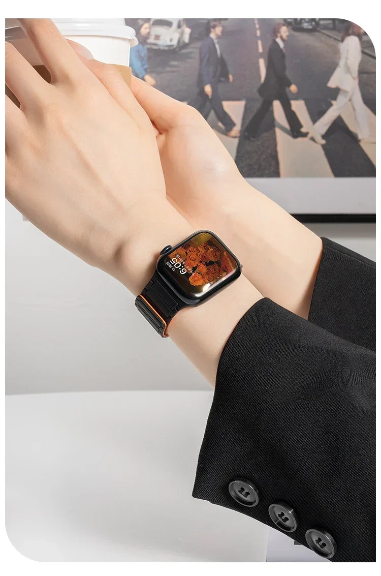 Silikonarmband für Apple Watch 46 mm 42 mm 49 mm 45 mm 41 mm 44 mm 40 mm Magnetband für IWatch Ultra 3/2 Serie 11 10 9 8 7 6 SE 5 – Detail 39