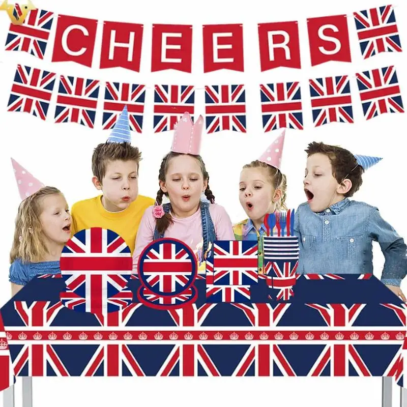 

British Party Garland French Themed Party Decorations Britain The United Kingdom Party Decorations Bundle Table Cover Banner