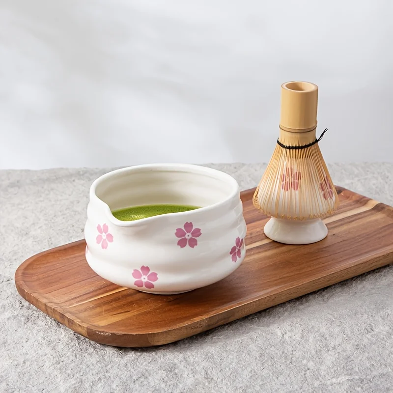 Cherry Blossom White Matcha Bowl Set - طقم وعاء ما...