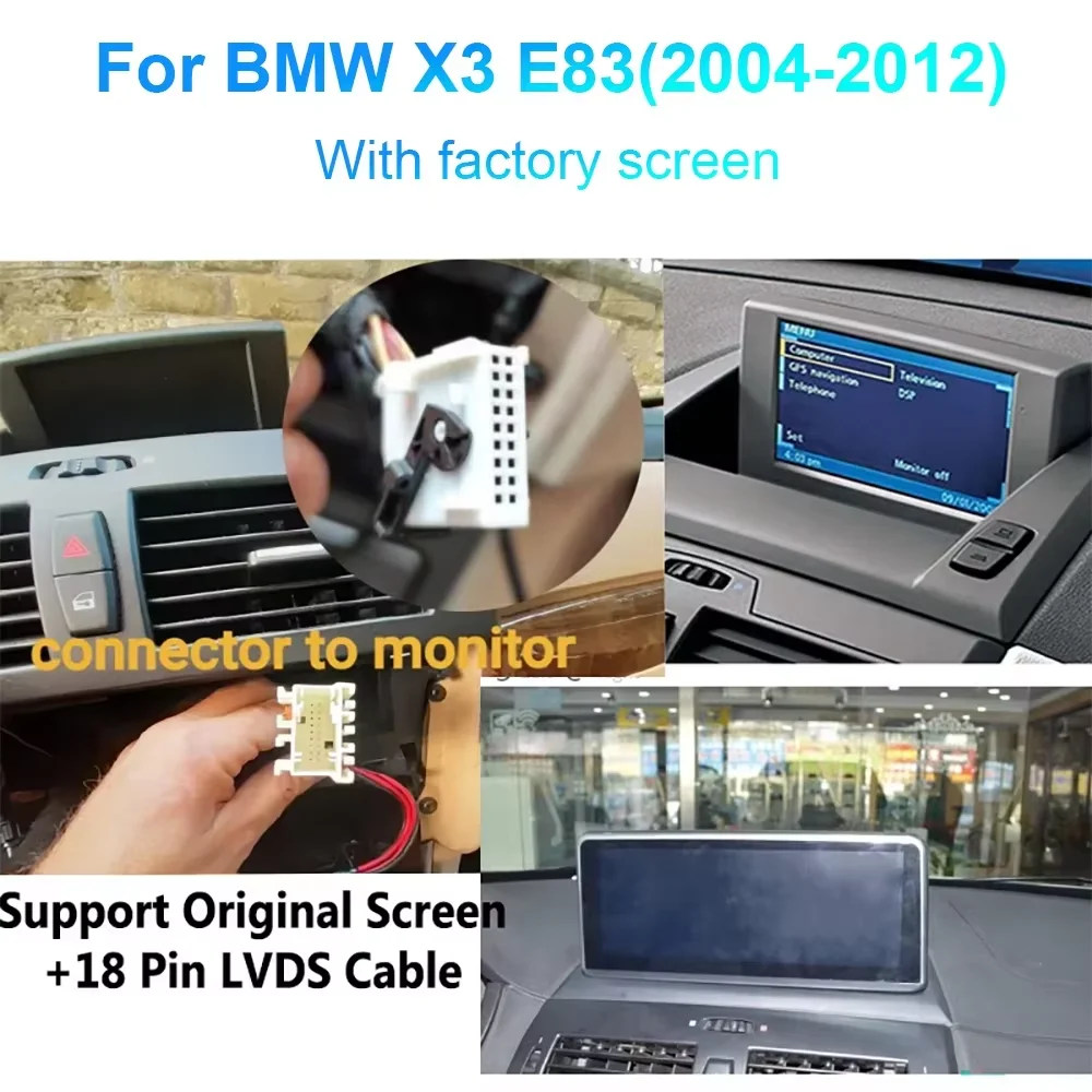 Radio para Auto Qualcomm de 8 Núcleos, 8+128GB, CarPlay Inalámbrico, Android Auto, Pantalla Multimedia para BMW X3 E83 2003-2011, Navegación GPS, AUX, Pantalla Táctil 2