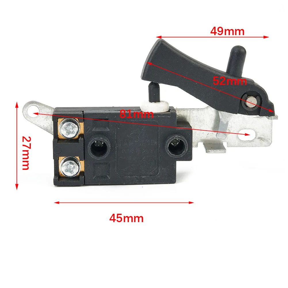 

250V/10A Speed Control Switch FA2-10/1B Trigger Switch For PH65A Electric Pick Plastic+Metal Replacement Useful