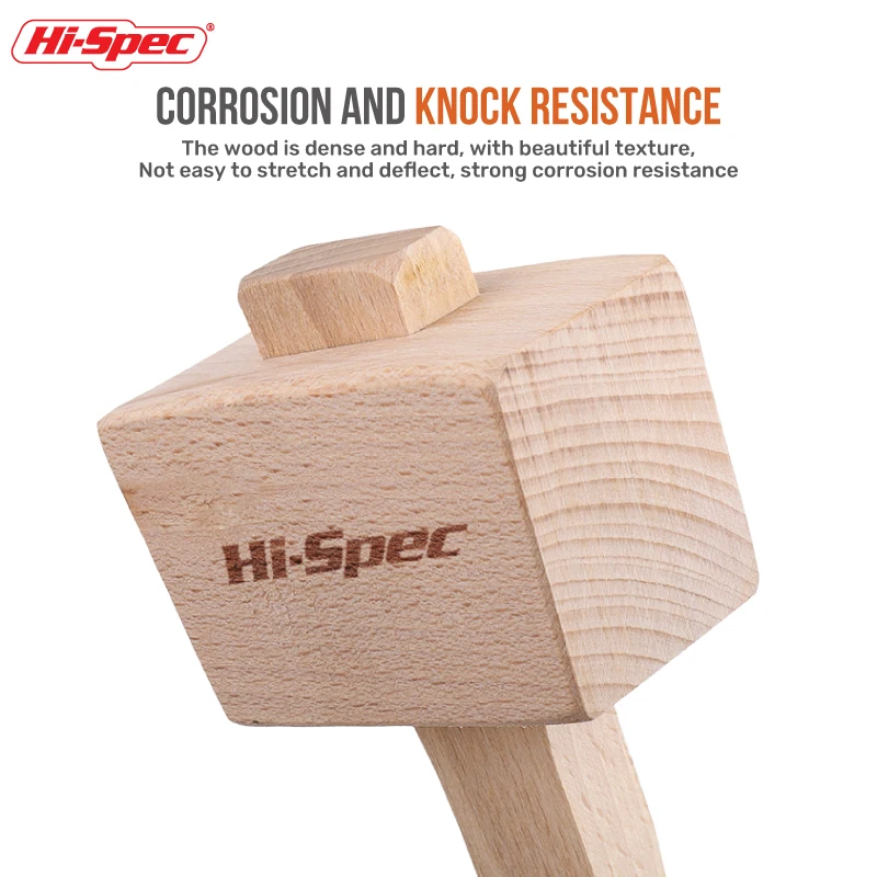 Hi-Spec Wood Beech Hammer Pounder Replacement Wood Mallets Mallet Crab Lobster Seafood Kids Toys Wood Craft for Gift 4