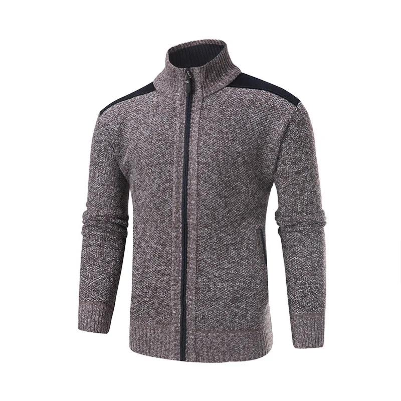 thumbnail image 1 of Suéteres de lana gruesa para hombre, cárdigan de punto de color sólido, nuevos de otoño e invierno, 1 of 5