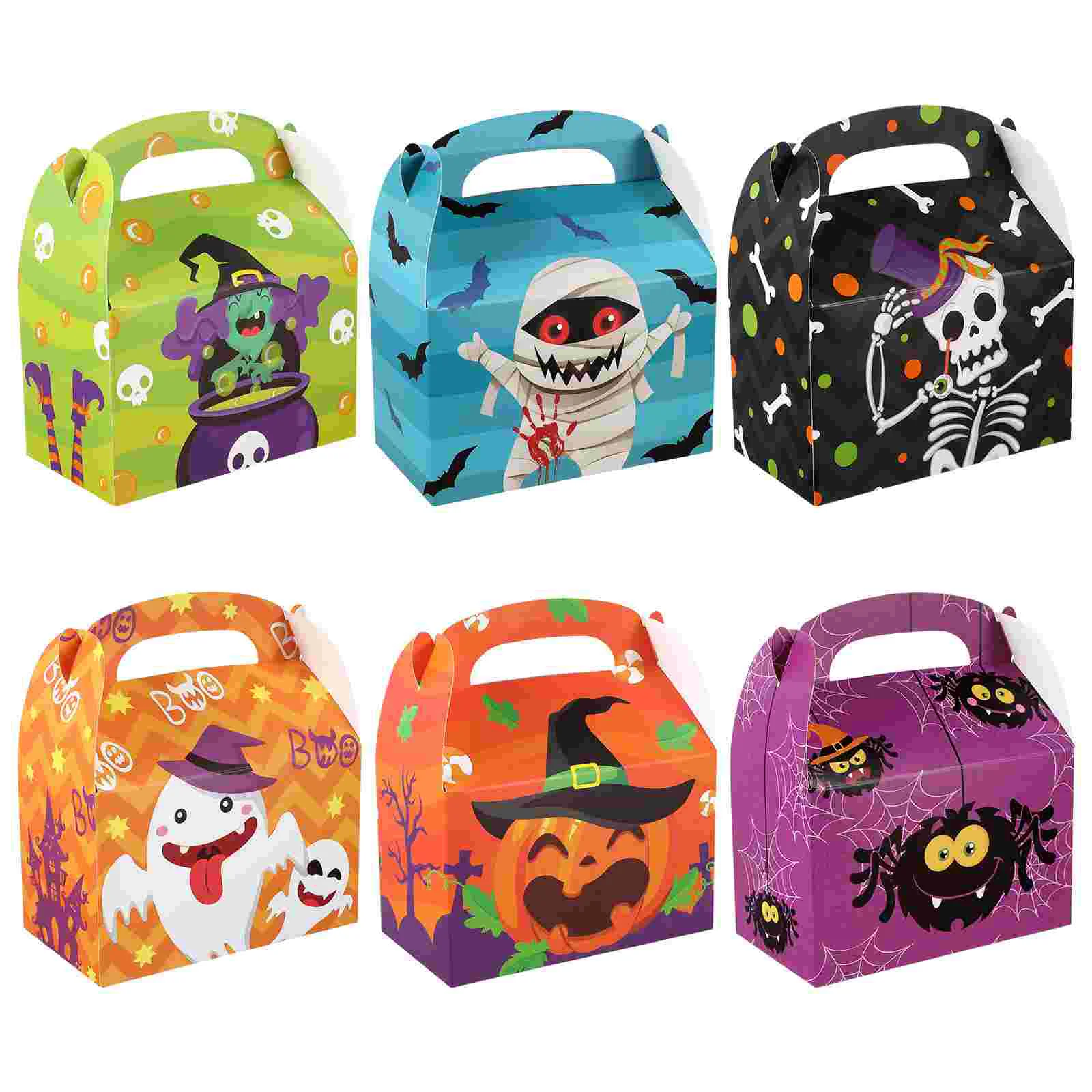 

24 Halloween Treat Boxes 3D Halloween Cardboard Halloween House Goodie Boxes Pumpkin Treat Boxes Box