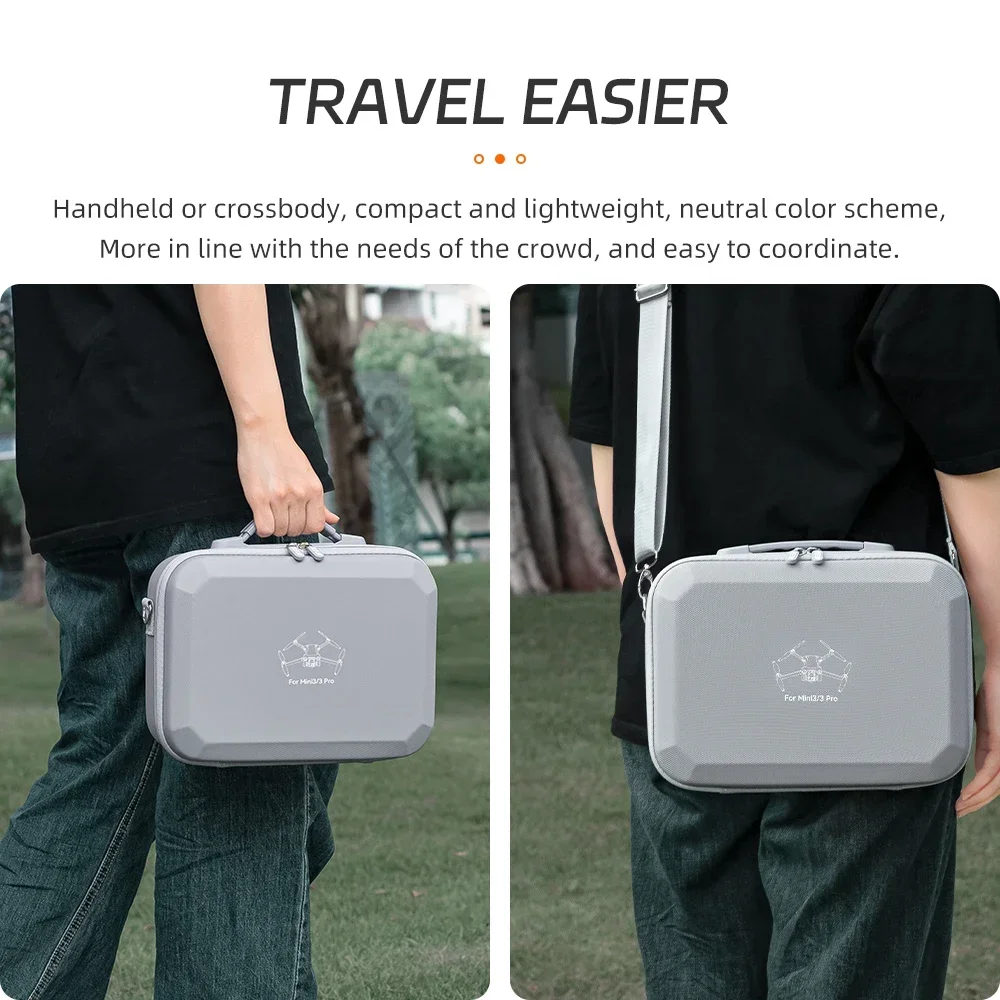 For DJI Mini 3/Mini 3 Pro Portable Storage Bags Hard Shell Carrying Case Drone Accessories PU Leather Waterproof Shoulder Bag drone accessories drone storage bag dji case drone case