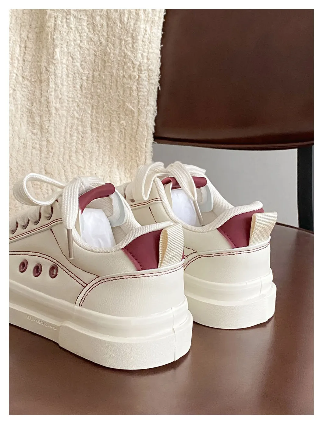 Thick Soled Heels Comfortable Women's Shoes Fashionable New Casual Flat Shoes Lightweight Sports Women Casual Board Shoes 24-217