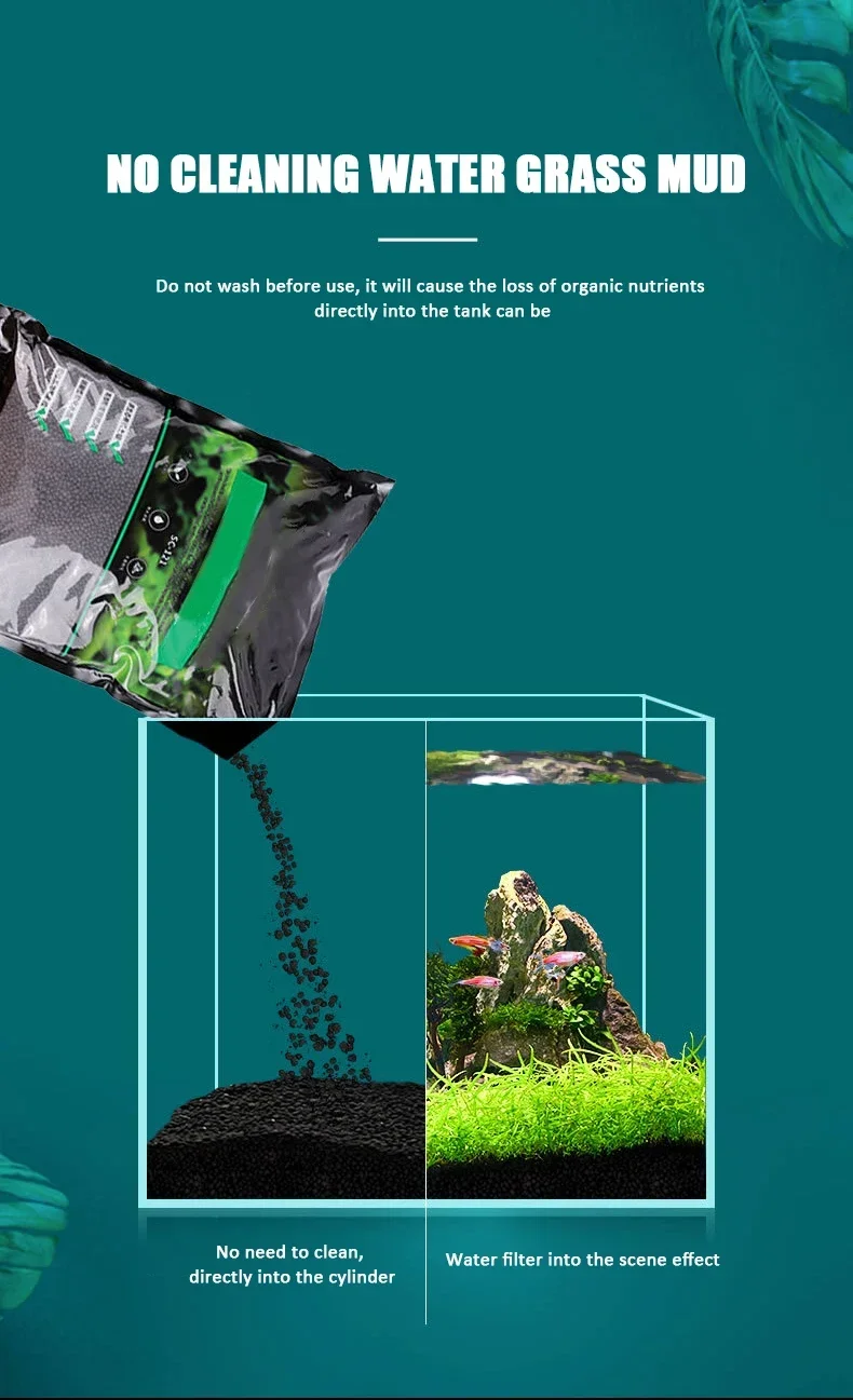 Filtration Fish Tank Nutrient Soil Black Aquarium Water Grass Mud Bottom Aquatic Float Water Grass Clay Cup