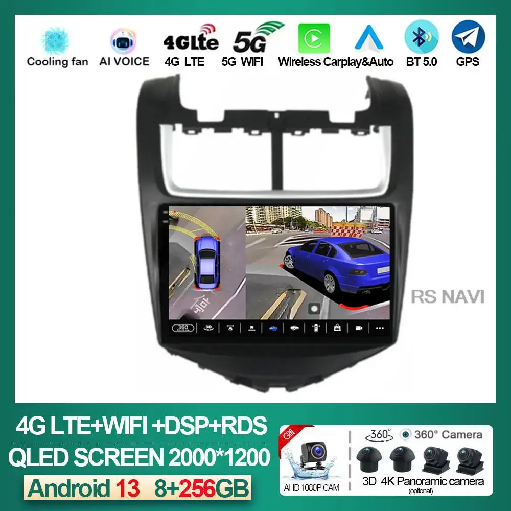 

Android 13 For Chevrolet Aveo 2014 - 2017 Car Player Auto Radio WiFi Video Navigation NO 2din DVD Head Unit CPU HDR DSP Dash Cam