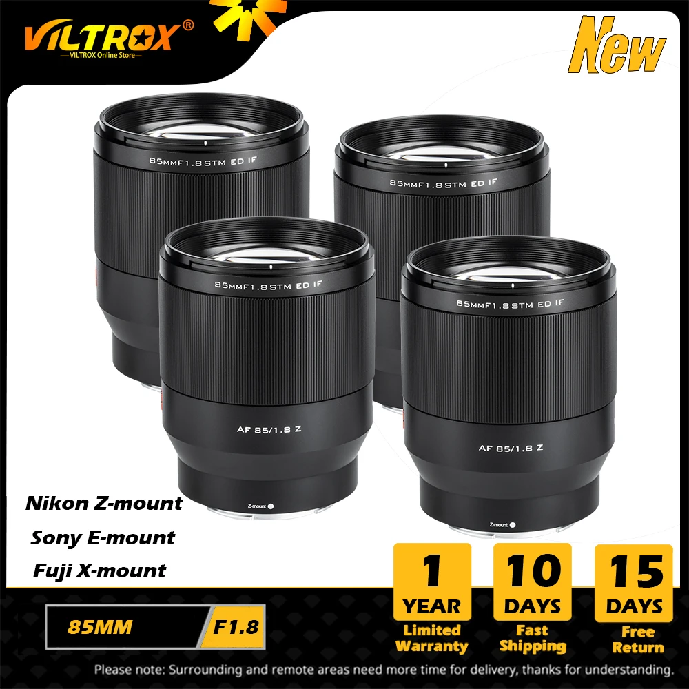 

VILTROX 85mm F1.8 STM Fuji Lens Full Frame Auto Focus Portrait Lens for Sony E mount Lens Fujifilm XF Nikon Z mount Camera Lens