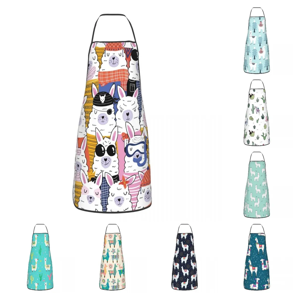 Фартук для кухни унисекс, смешная искусственная лама для мужчин и женщин, животное повара, для приготовления выпечки