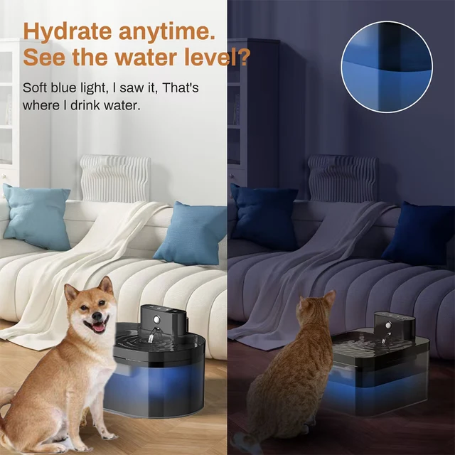 2.2L Wireless Cat Water Fountain Battery Operated Automatic Pet Water Fountain With Motion Sensor Dog Cat Water Dispenser Bowl 4
