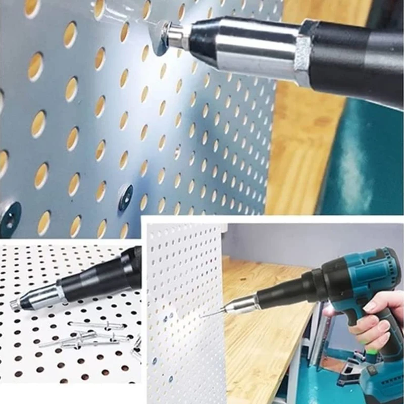 18V Brushless Electric Rivet Gun 2.4-4.8mm Cordless Rivet Nut Gun Automatic Tool With LED Light For Makita Battery