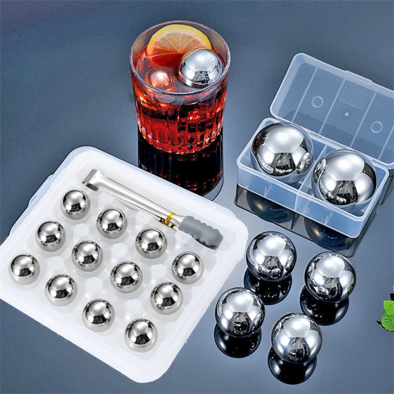 304StainlessSteelIceBallSetBeerRedWineCoolersReusable