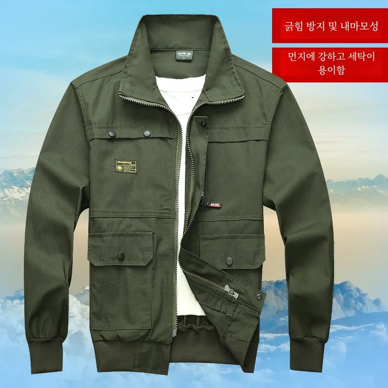 남성용 두꺼운 순수 코튼 작업 재킷 봄 가을 전기 용접 보호 복 노동 보호 작업복