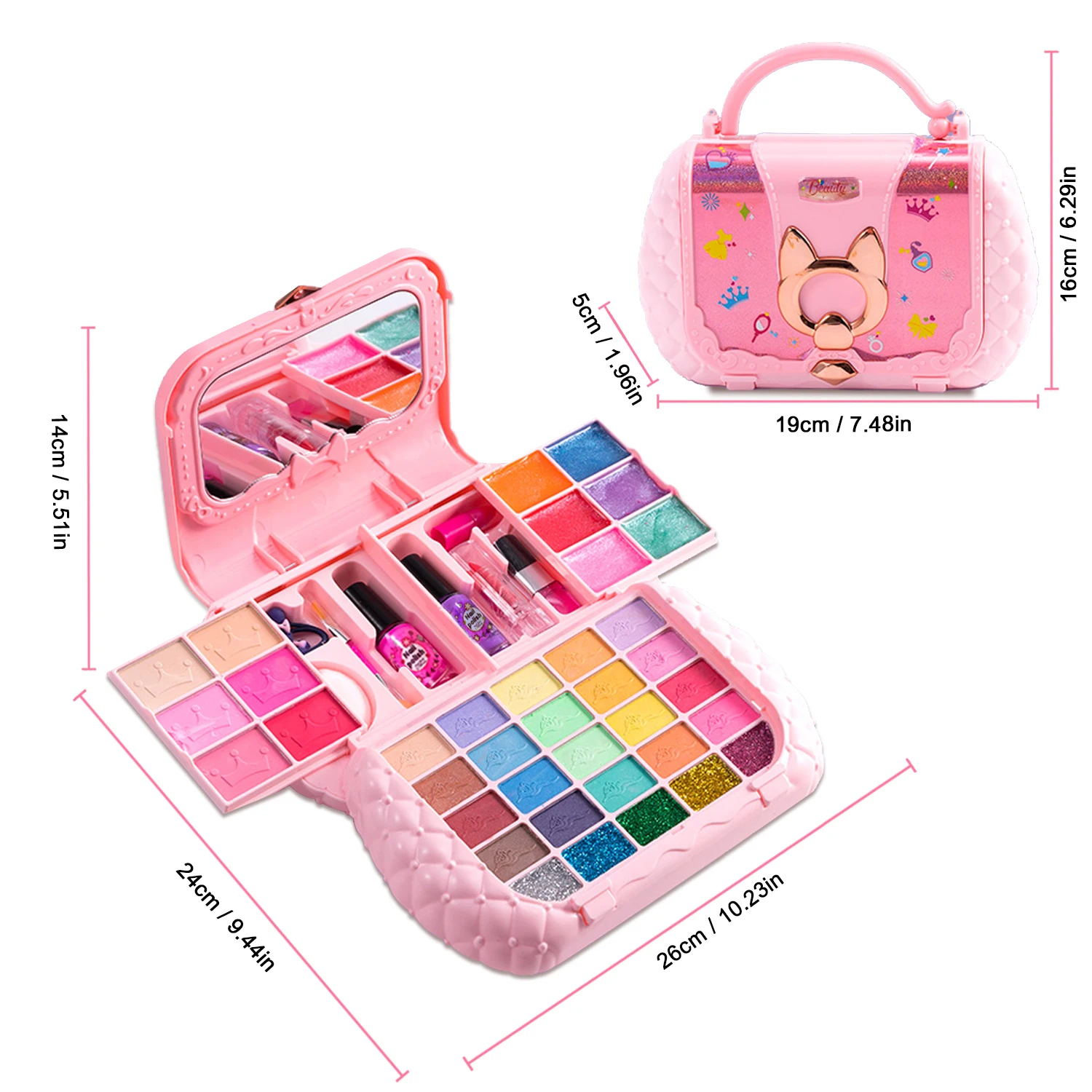 Kids Washable Makeup Girl Toys - Kids Makeup Kit for Girl, Real Make Up  Set, Little Girls Makeup Kit for Toddler Kid Children Pr