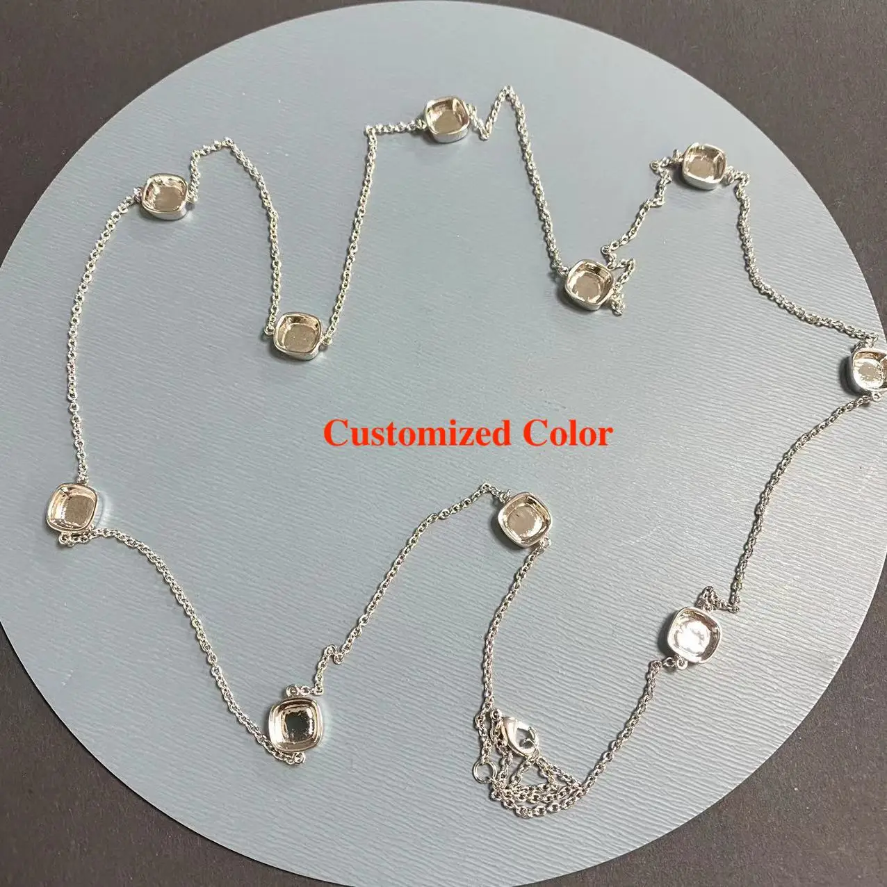 KAISQJEW 90cm ClassicCandy Square Sweater Chain For Women Mix Colors Crystal Long Sweater Chain Boho Style Crystal Necklace