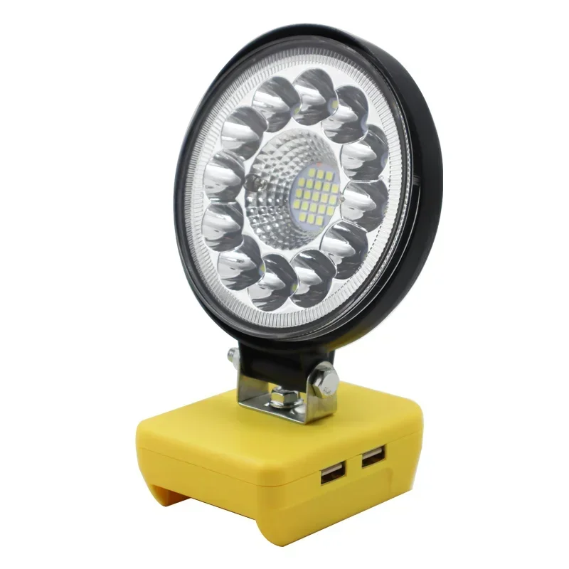 4 Inch Car LED Work Lights Flashlights Electric Torch Spotlight For Dewalt 18V 20V 60V Li-ion Battery USB Power Bank DCB206