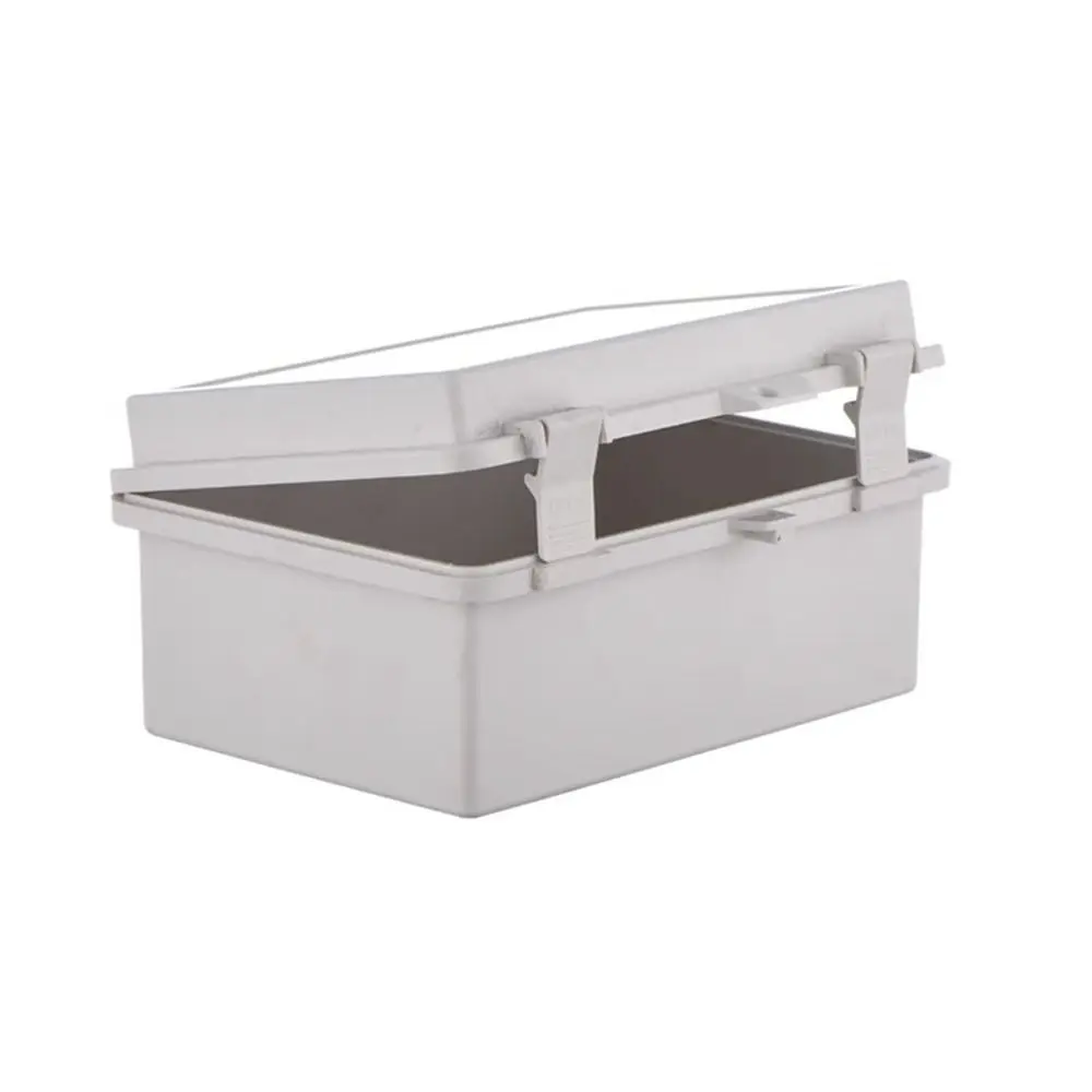 IP67 Electrical Junction Box Enclosure With Hasp Waterproof Outdoor Sealed Switch Power Case White Plastic Distribution Boxes