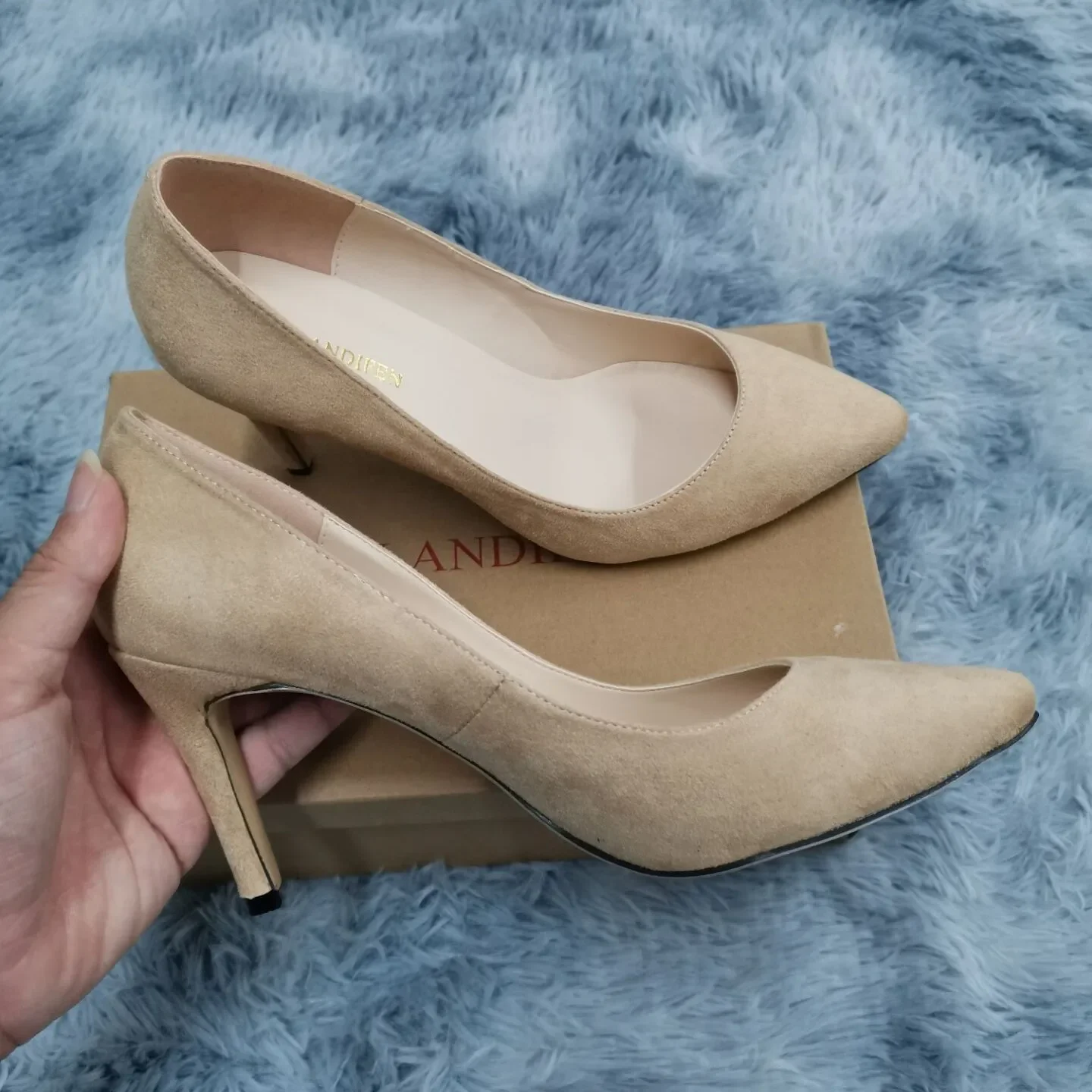 Women Pumps Sexy 8cm Suede Ponited Toes High Heels Fashion Office Stiletto Party Red Wedding Shoes Female Comfort Women Shoes 2