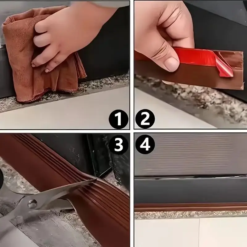 Soundproof Self-Adhesive Door Bottom Seal Strip for Insect Prevention and Draft Blocking